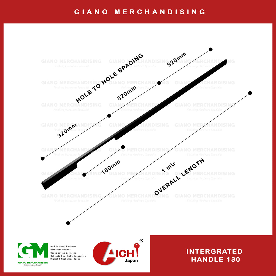 Integrated Cabinet Handle 130 MBK