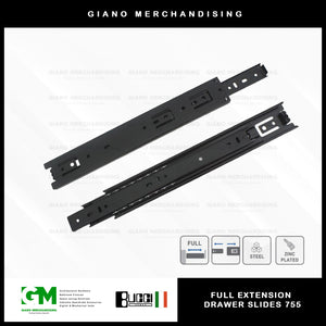 BUCCI Full Extension Drawer Slides 755 BK