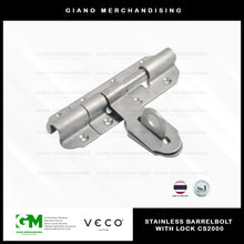 Load image into Gallery viewer, Veco Stainless Barrelbolt with Lock CS2000
