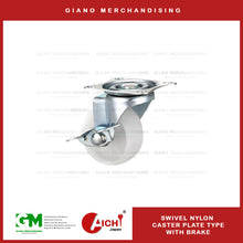 Load image into Gallery viewer, Nylon Caster Plate Type with Brake
