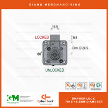 Load image into Gallery viewer, Cyber Drawer Lock 701S (16.5mm Diameter)

