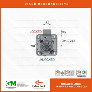 Cyber Drawer Lock 701S (16.5mm Diameter)