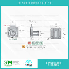 Load image into Gallery viewer, Target Drawer Lock 9001 (22mm)
