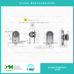 Target Glass Camlock 9109