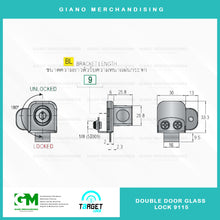 Load image into Gallery viewer, Target Double Door Glass Lock 9115
