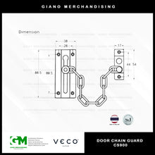 Load image into Gallery viewer, Veco Door Chain Guard CS900
