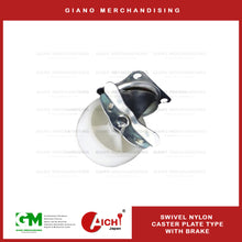 Load image into Gallery viewer, Nylon Caster Plate Type with Brake
