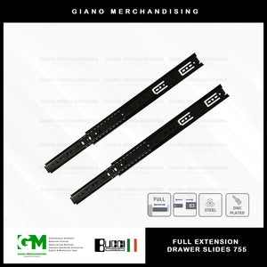 BUCCI Full Extension Drawer Slides 755 BK