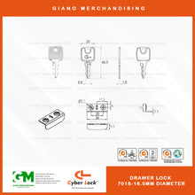 Load image into Gallery viewer, Cyber Drawer Lock 701S (16.5mm Diameter)
