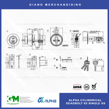 Load image into Gallery viewer, Alpha Cylindrical Deadbolt 63 Single
