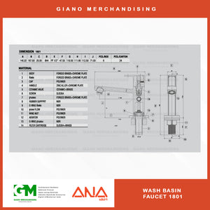 ANA Cold Tap Wash Basin Faucet 1801