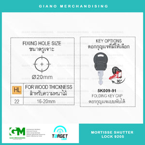 Target Mortisse Shutter Lock 9205