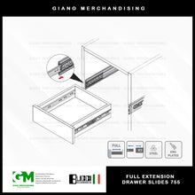 Load image into Gallery viewer, BUCCI Full Extension Drawer Slides 755 BK
