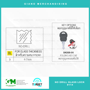 Target No Drill Glass Lock 9114
