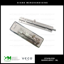 Load image into Gallery viewer, Veco Stainless Barrelbolt WL
