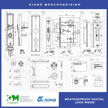 Load image into Gallery viewer, Alpha Weatherproof Digital Door Lock WS200
