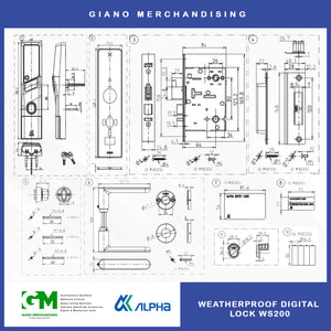 Alpha Weatherproof Digital Door Lock WS200