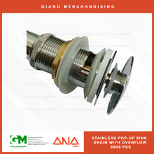Load image into Gallery viewer, ANA Pop-Up Sink Drain 8908 PSS
