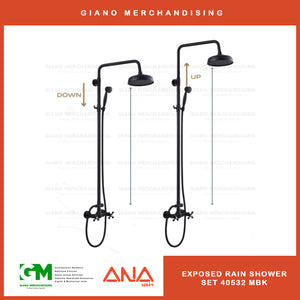 ANA Exposed Rain Shower set 40532 MBK
