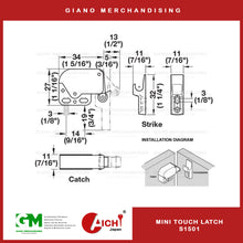 Load image into Gallery viewer, Mini touch Push to Open Latch S1501
