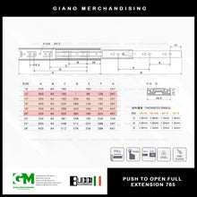 Load image into Gallery viewer, BUCCI Push to Open Full Extension Slides 765 BK
