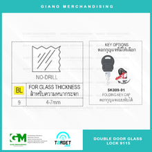 Load image into Gallery viewer, Target Double Door Glass Lock 9115
