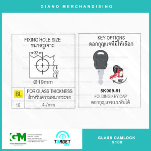 Target Glass Camlock 9109