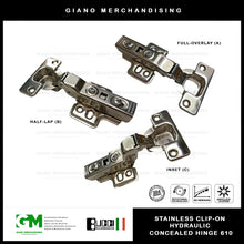 Load image into Gallery viewer, BUCCI Stainless 304 Clip-On Hydraulic Concealed Hinge 610 (1pc)

