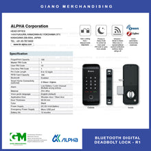 Load image into Gallery viewer, Alpha Digital Deadbolt R1 Bluetooth
