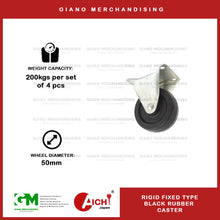 Load image into Gallery viewer, Black Rubber Caster Fixed Type with Hood (1PC)
