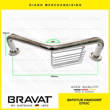 Load image into Gallery viewer, BRAVAT Bathtub Handgrip with Soap Holder D751C
