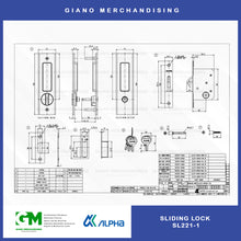 Load image into Gallery viewer, Alpha Sliding Door Lock SL221-1 Square
