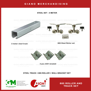 Steel Door Track + 885 ROLLER + Wall Bracket